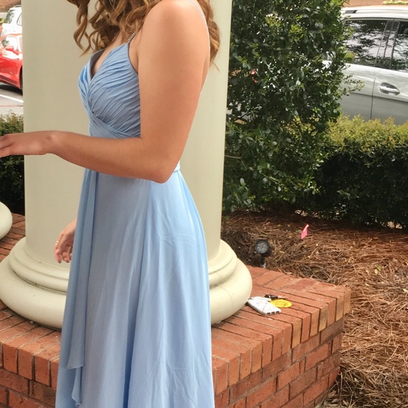 Light Blue Chiffon Dress - Picture 3 of 5